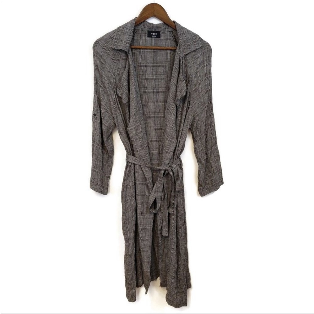 Vick tie waist light duster jacket